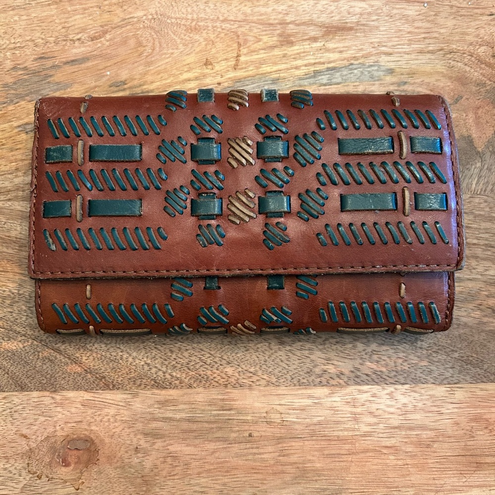 Patricia Nash Brown and Green Wallet